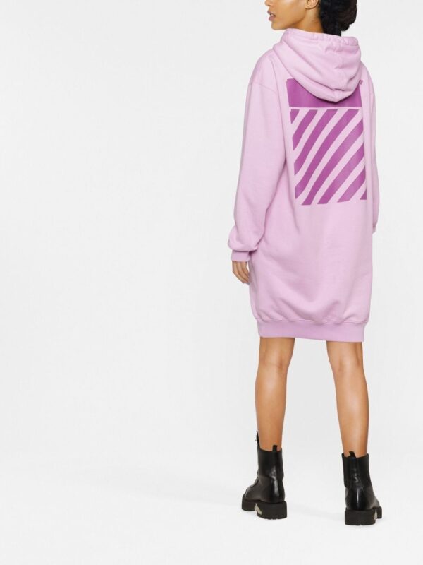 Off-White logo-print hooded dress - Image 2