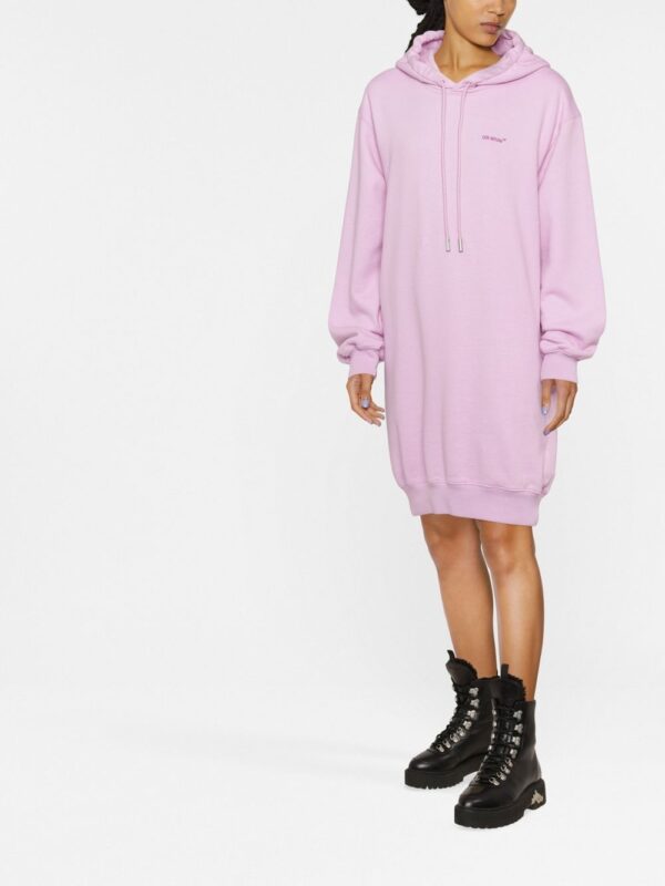 Off-White logo-print hooded dress - Image 4