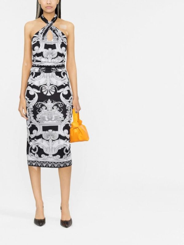 Versace  Barocco-print cut-out midi dress - Image 2