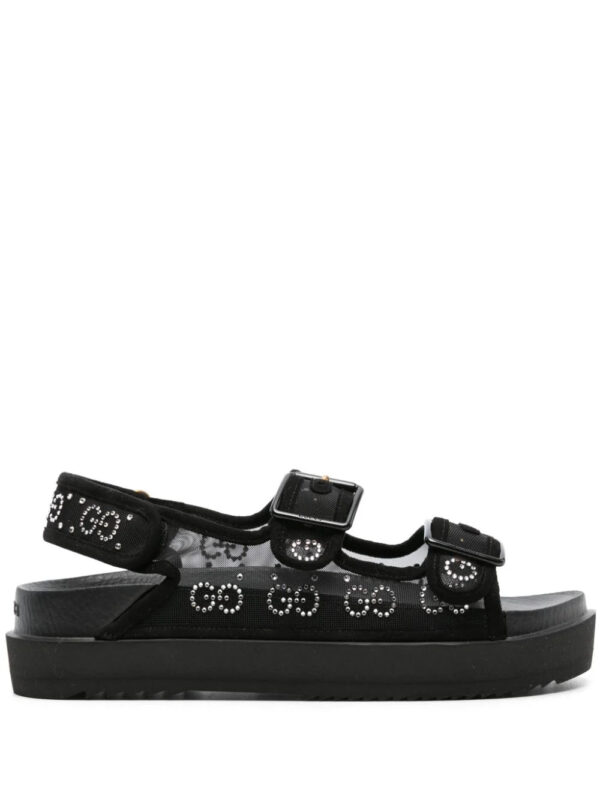 Gucci  GG crystal-embellished mesh sandals