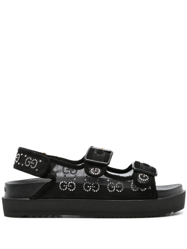 Gucci  GG crystal-embellished mesh sandals