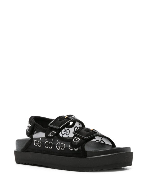 Gucci  GG crystal-embellished mesh sandals - Image 2