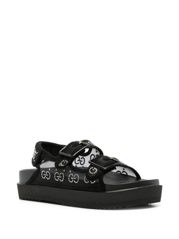 Gucci  GG crystal-embellished mesh sandals - Image 2