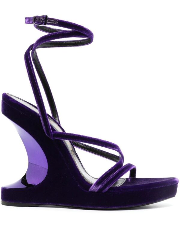 Tom Ford 130mm wedge velvet sandals