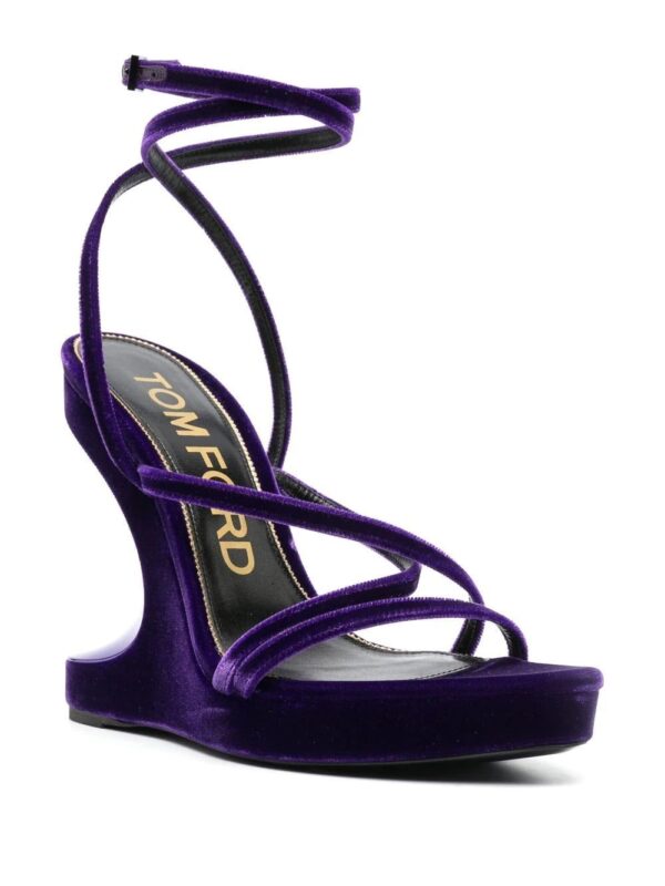 Tom Ford 130mm wedge velvet sandals - Image 2