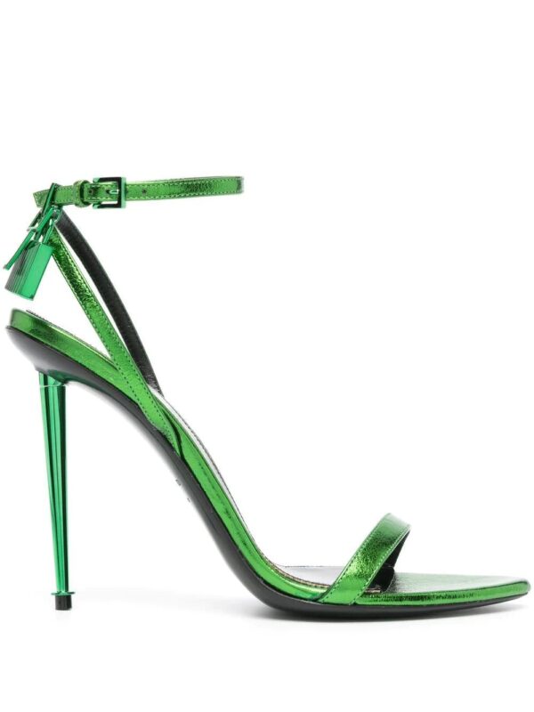 Tom Ford Padlock 120mm metallic-leather sandals
