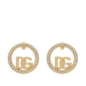 Dolce & Gabbana  crystal-embellished logo-detail drop earrings