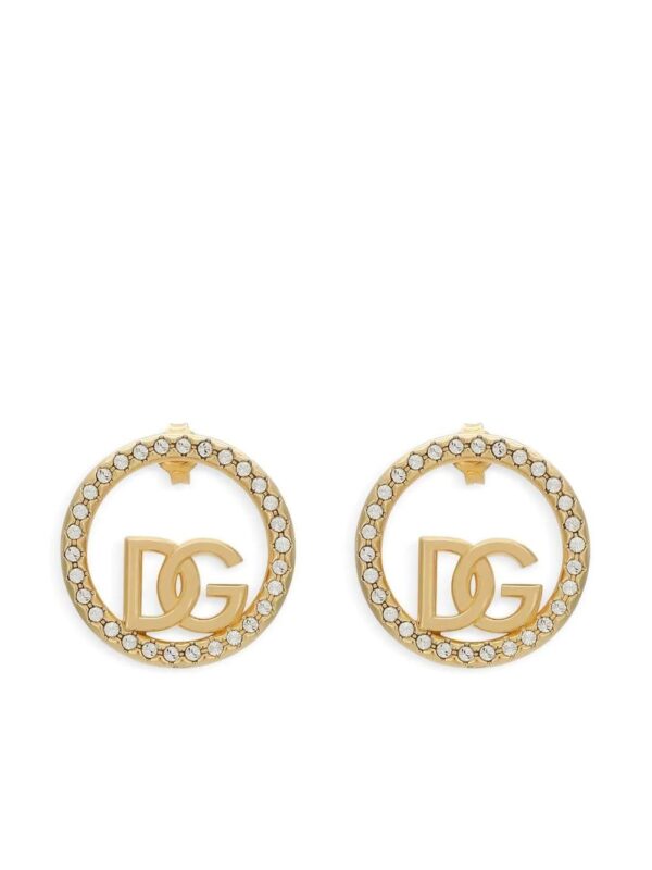 Dolce & Gabbana  crystal-embellished logo-detail drop earrings