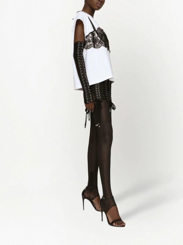 Dolce & Gabbana  jersey lace-layer T-shirt - Image 2