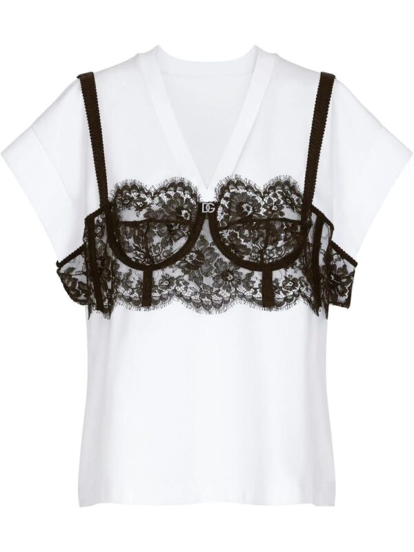 Dolce & Gabbana  jersey lace-layer T-shirt