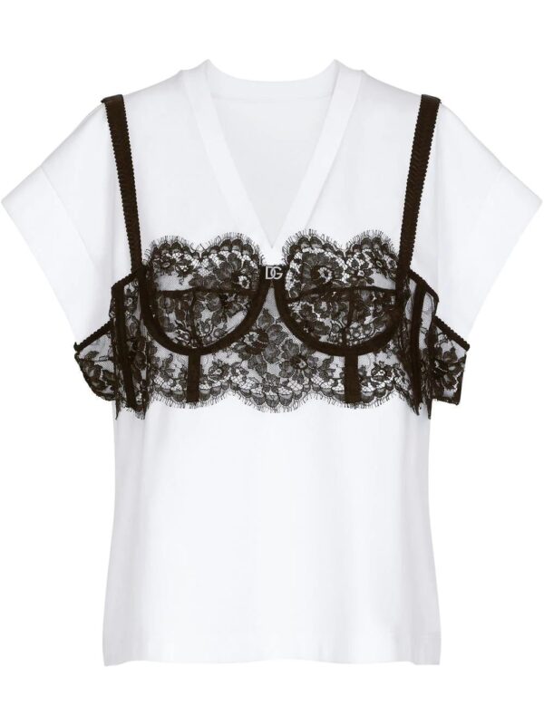 Dolce & Gabbana  jersey lace-layer T-shirt