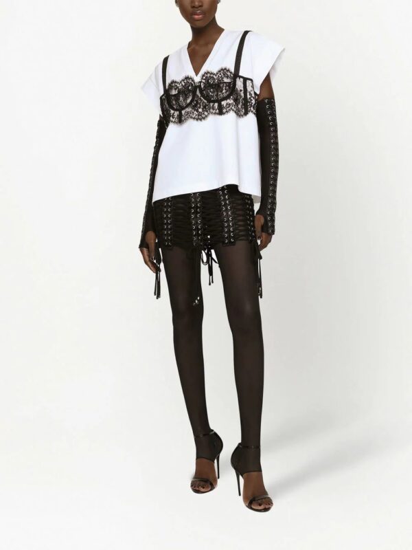 Dolce & Gabbana  jersey lace-layer T-shirt - Image 3