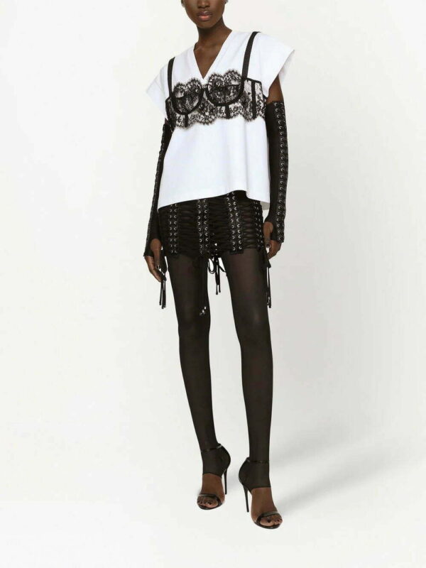 Dolce & Gabbana  jersey lace-layer T-shirt - Image 3