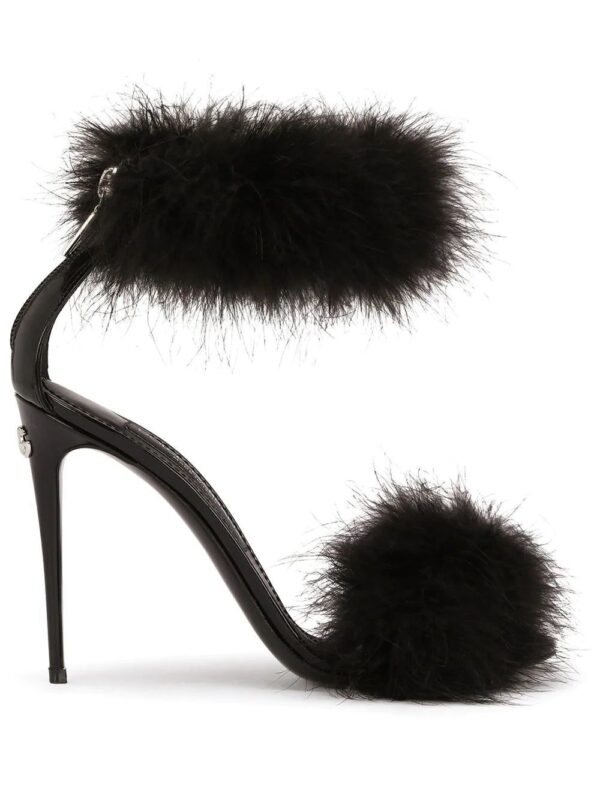 Dolce & Gabbana  Keira 105mm feather-trim sandals