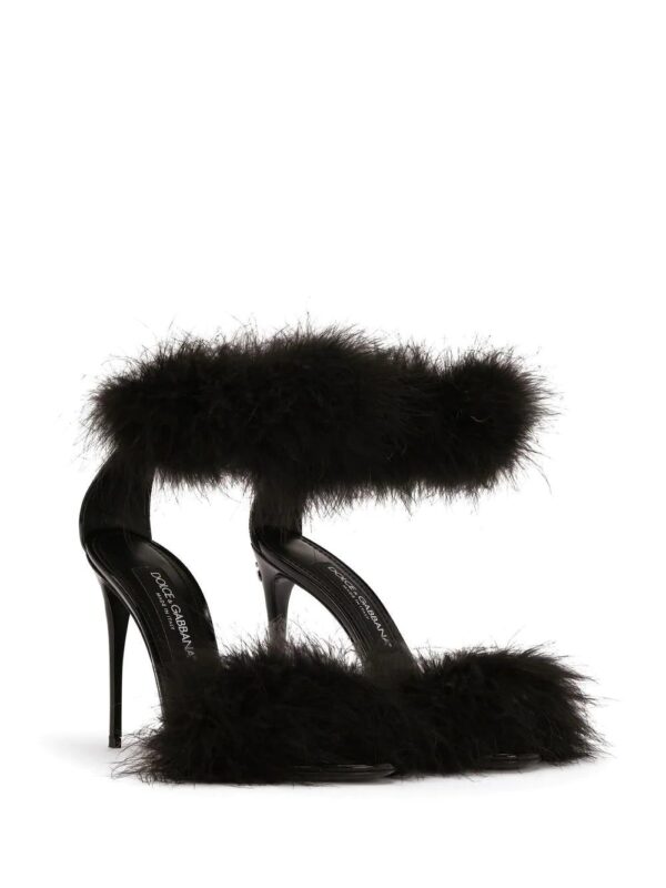 Dolce & Gabbana  Keira 105mm feather-trim sandals - Image 2