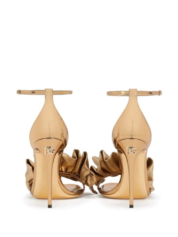 Dolce & Gabbana  ruched-detail metallic sandals - Image 3