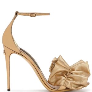 Dolce & Gabbana  ruched-detail metallic sandals