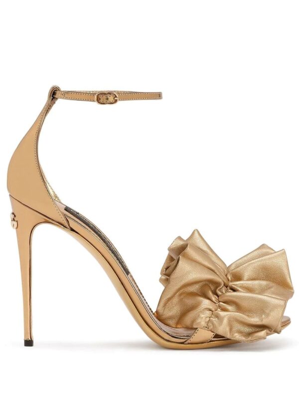 Dolce & Gabbana  ruched-detail metallic sandals