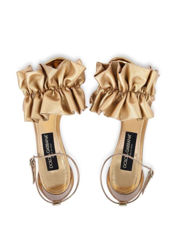 Dolce & Gabbana  ruched-detail metallic sandals - Image 4