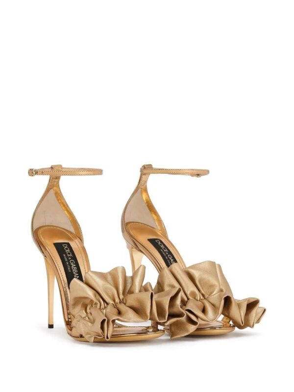 Dolce & Gabbana  ruched-detail metallic sandals - Image 2