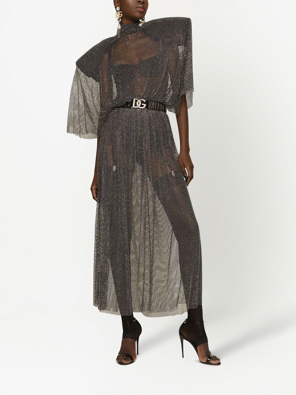 Dolce & Gabbana rhinestone-embellished mesh maxi dress - Image 2