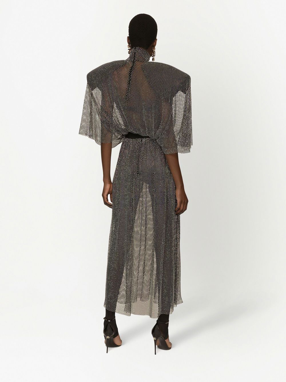 Dolce & Gabbana rhinestone-embellished mesh maxi dress - Image 4
