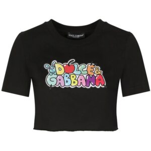 Dolce & Gabbana  graphic-print cropped T-shirt
