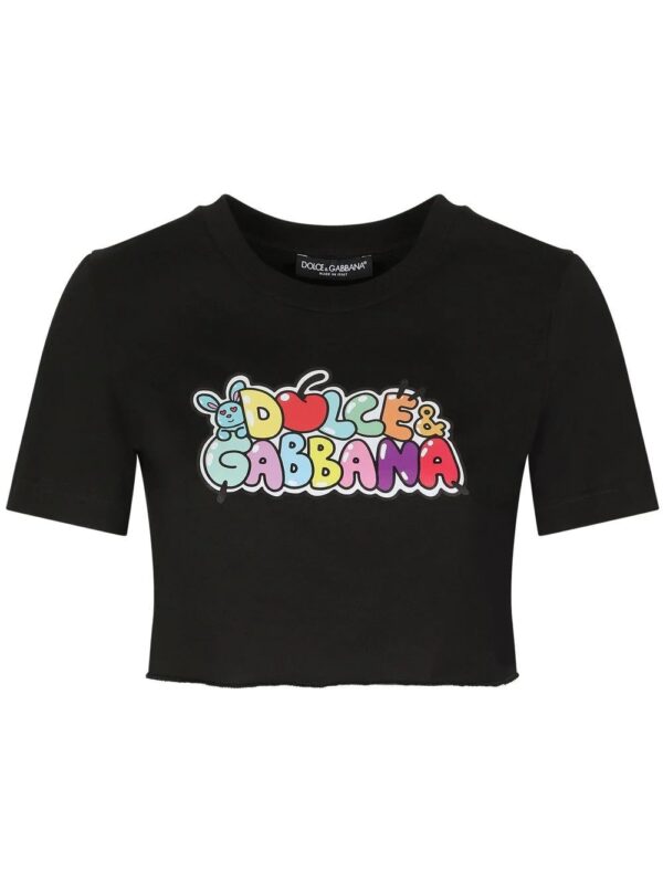 Dolce & Gabbana  graphic-print cropped T-shirt
