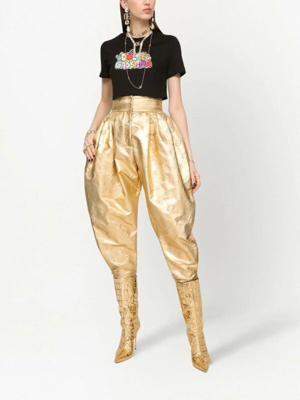 Dolce & Gabbana  graphic-print cropped T-shirt - Image 3