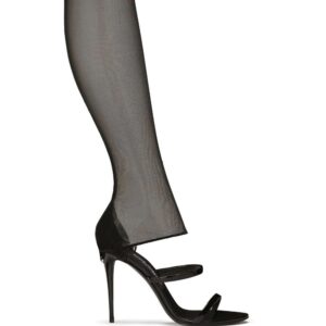 Dolce & gabbana  stretch-tulle and leather sandals