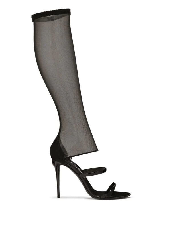 Dolce & gabbana  stretch-tulle and leather sandals