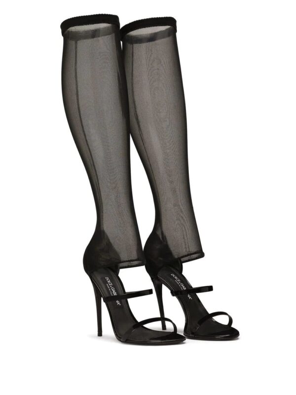 Dolce & gabbana  stretch-tulle and leather sandals - Image 2