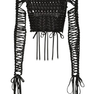 Dolce & Gabbana lace-up detailed bustier blouse