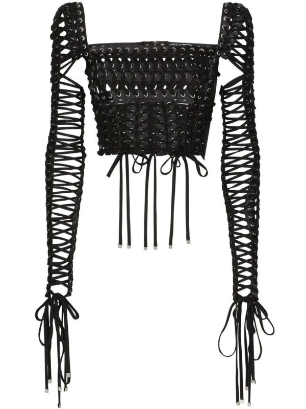 Dolce & Gabbana  lace-up detailed bustier blouse