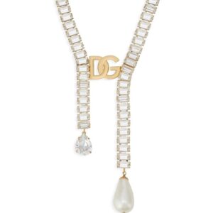 Dolce & Gabbana  rhinestone-embellished logo necklace