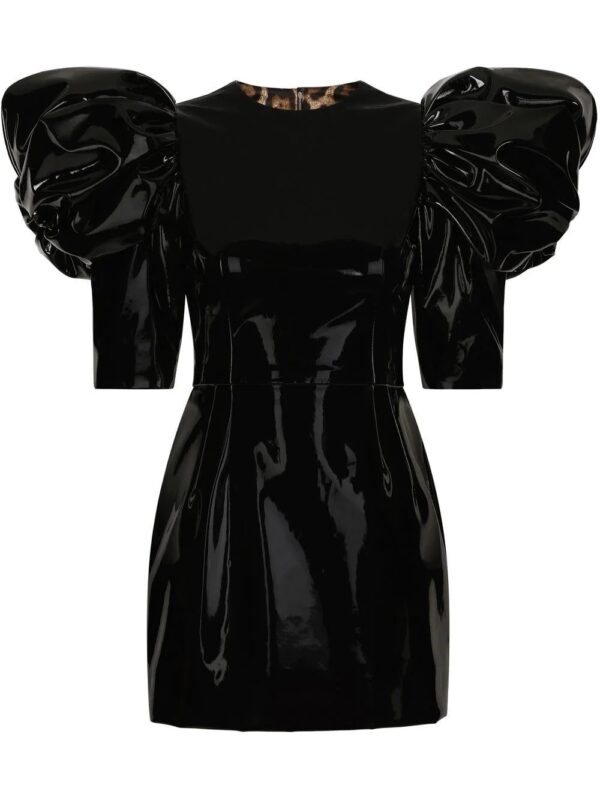 Dolce & Gabbana  puff-sleeve high-shine dress