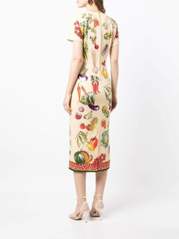 Dolce & Gabbana  vegetable-printed charmeuse dress - Image 4