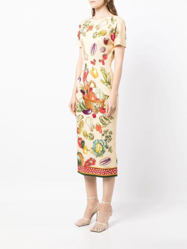 Dolce & Gabbana  vegetable-printed charmeuse dress - Image 3