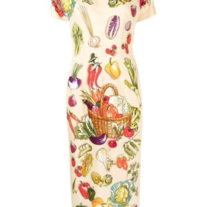 Dolce & Gabbana  vegetable-printed charmeuse dress