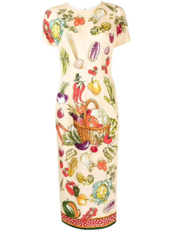 Dolce & Gabbana  vegetable-printed charmeuse dress