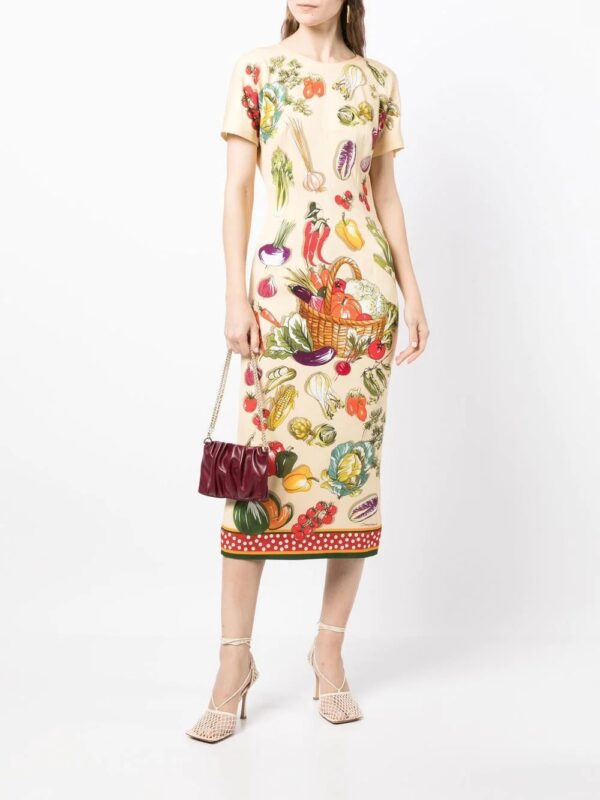 Dolce & Gabbana  vegetable-printed charmeuse dress - Image 2
