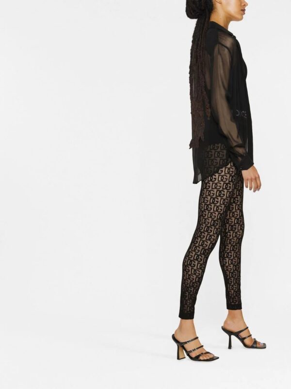 Dolce & Gabbana  logo-print sheer leggings - Image 3