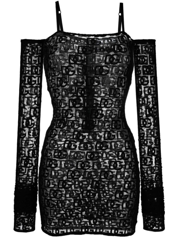 Dolce & Gabbana  logo-embroidered detachable sleeve minidress