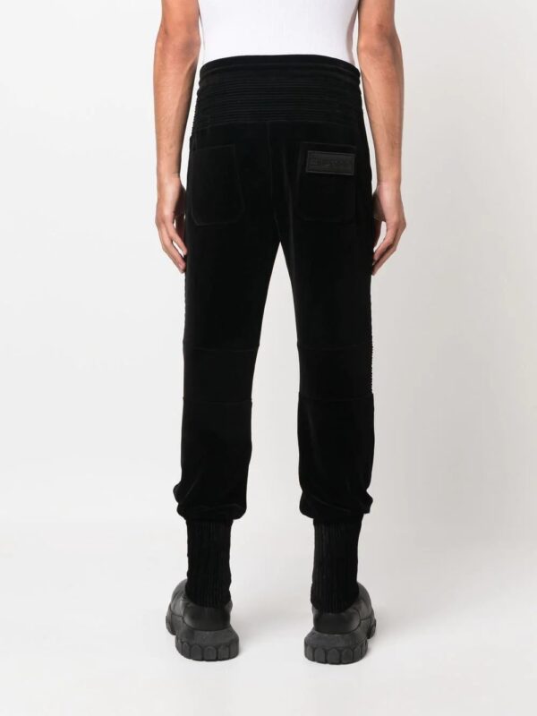 Balmain  cuffed velvet track pants - Image 4