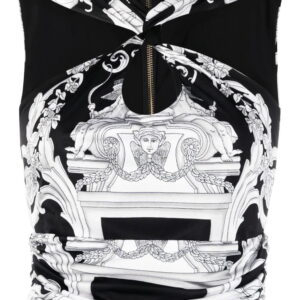Versace  Silver Baroque cropped top