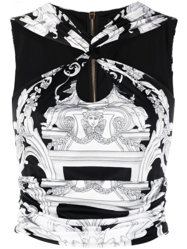 Versace  Silver Baroque cropped top
