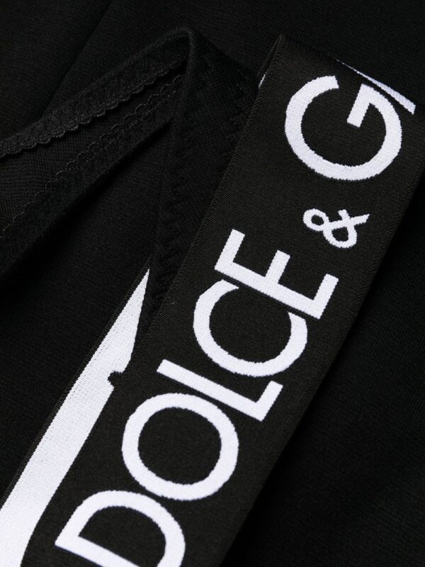 Dolce & Gabbana logo-strap detail mini dress - Image 5