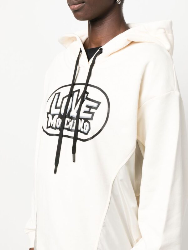 Love Moschino logo-print hooded dress - Image 5