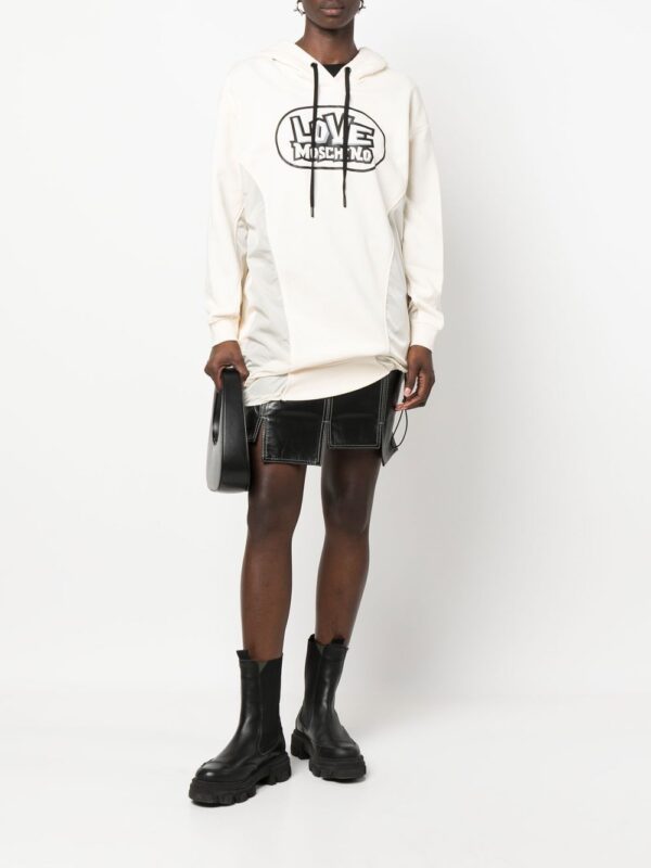 Love Moschino logo-print hooded dress - Image 4