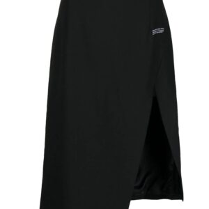Off-White  logo-print side-slit skirt